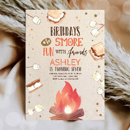 Smore Bonfire Smore Roligt Friends Camping Birthda Inbjudningar