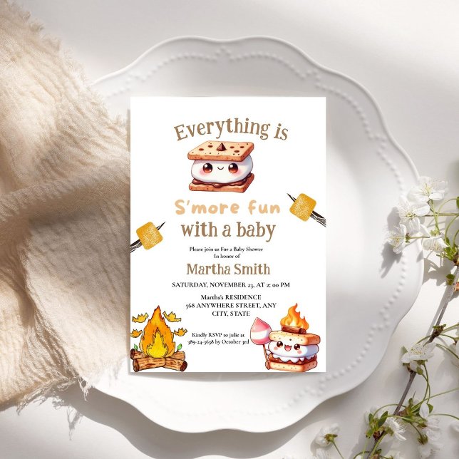Smore Bonfire Smore Roligt Par Baby Shower I Inbjudningar (Skapare uppladdad)