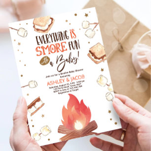 Smore Bonfire Smore Roligt Par Baby Shower Inbjudningar
