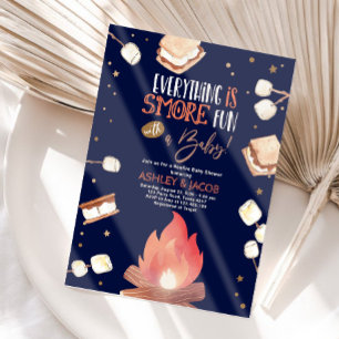 Smore Bonfire Smore Roligt Par Baby Shower Inbjudningar