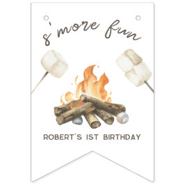 S'more-eldstäders 1-års födelsedagsfest vimplar
