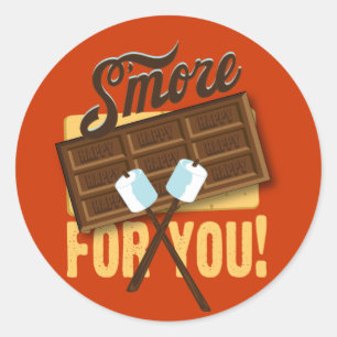 S'more för dig campfire- & brasafavörer runt klistermärke