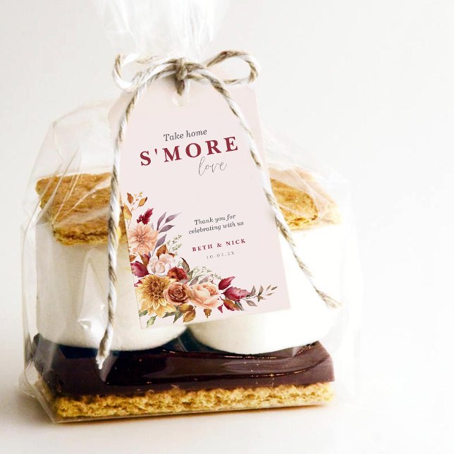 S'more kärlek Fall Wedding Favor Presentetikett (s'more love, fall wedding favor tags)