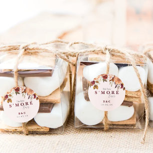 S'more kärlek Fall Wedding Favor Runt Klistermärke