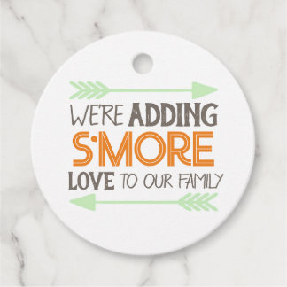 S'more Kärlek Woodland Baby Shower Favor Tagor Gåvor Etiketter