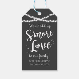 Smore Kärlek'mres Favors Baby Shower Simple Black Presentetikett