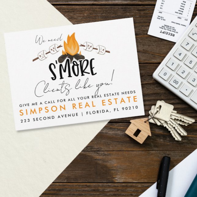 S'more Klienter Fastighetsannonsering Postkort Meddelande Vykort (Skapare uppladdad)