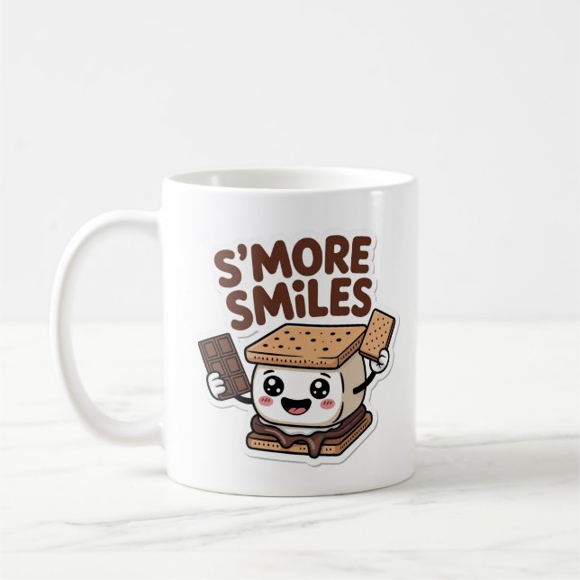 S'more Leenden Söt Kawaii Camping Kaffemugg (Vänster)