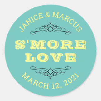 S'more Love-klistermärken, Smore-presentklistermär Runt Klistermärke