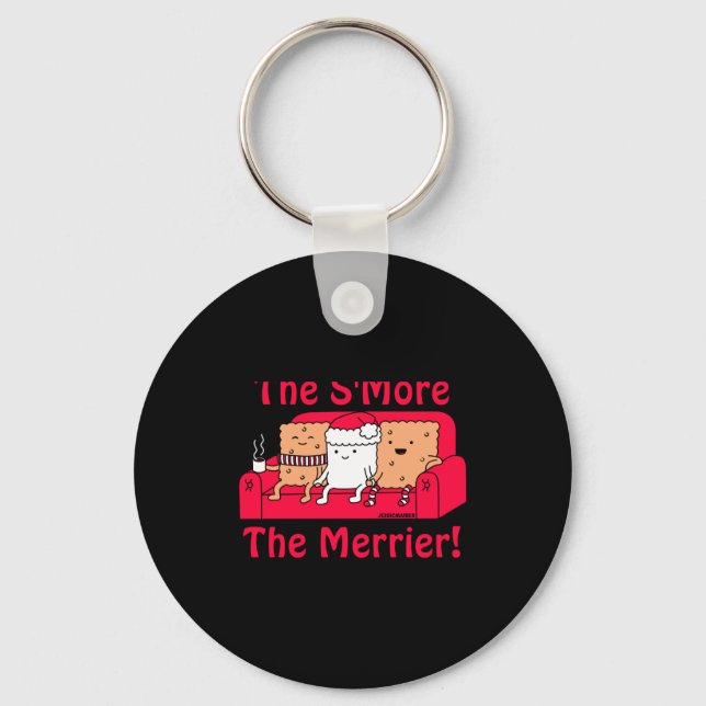 Smore Merrier Cute Kids Cartoon Christmas  Nyckelring (Framsida)