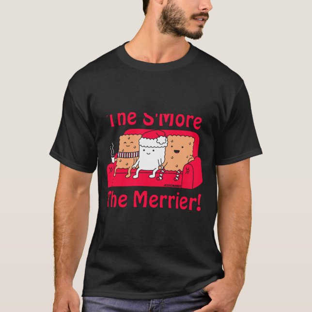 Smore Merrier Cute Kids Cartoon Christmas  T Shirt (Framsida)