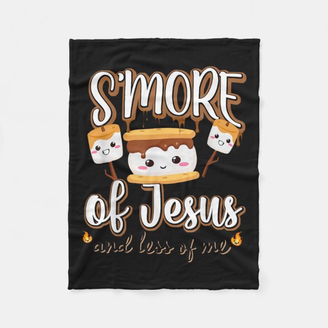 Smore of Jesus Mindre Christian Camper Camping Fleecefilt (Framsidan)