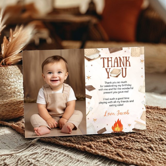 S'more Över campingeld Födelsedagsfoto Tack-kort Tack Kort (Skapare uppladdad)