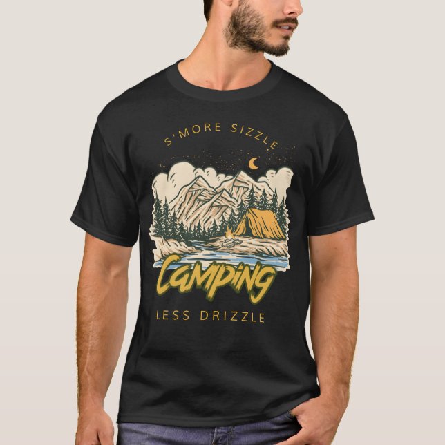 Smore Sizzle Less Drizzle Camping Women retro T Shirt (Framsida)