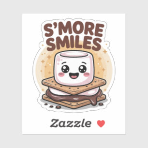 Smore Smiles Cute Marshmallow between Chocolate Klistermärken