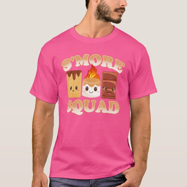 Smore Squad Campfire Camping Outdoor Friends T Shirt (Framsida)