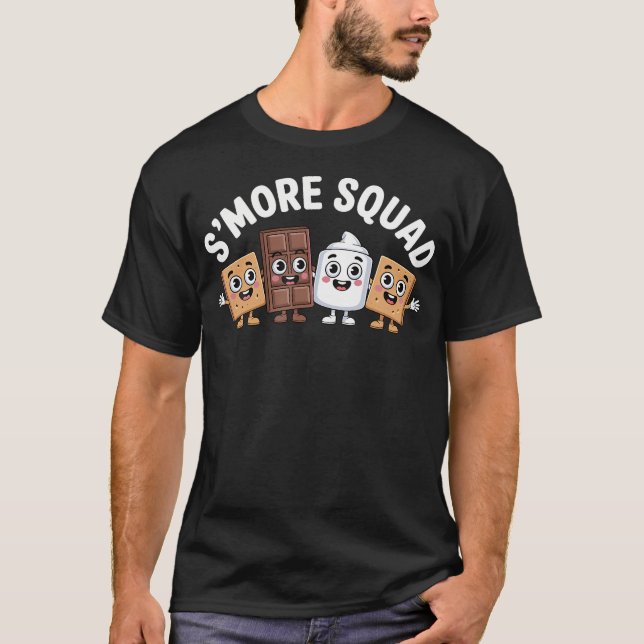 S'More Squad Camping Campfire Chocolate Marshmallo T Shirt (Framsida)