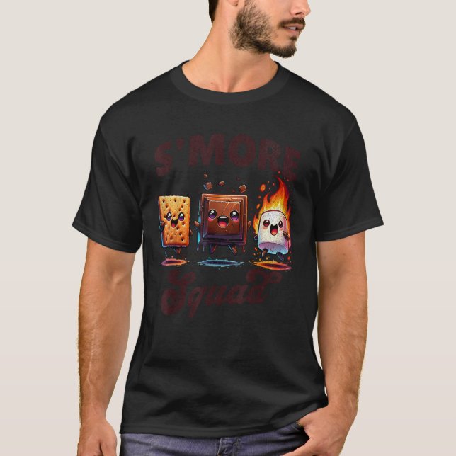 Smore Squad Camping Chocolate Marshmallow T Shirt (Framsida)