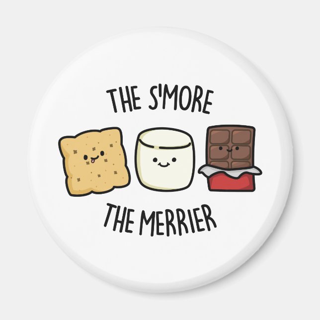 Smore the Merrier Funny Smore Pun Magnet (Framsidan)