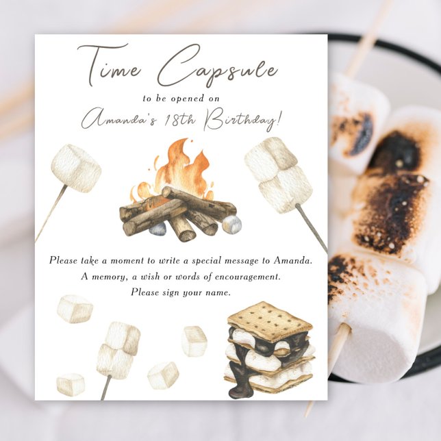 S'more Tids kapsel 1-års födelsedagsfest Poster (Skapare uppladdad)