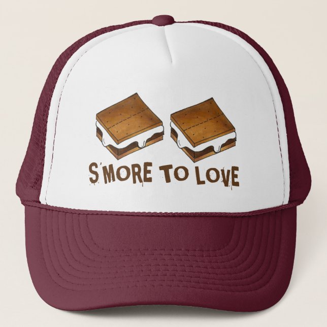 Smore to Kärlek Funny Foodie Campfire S mores Truckerkeps (Framsida)