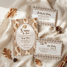 S'more to Love Rustic Gingham Baby Shower Invitati