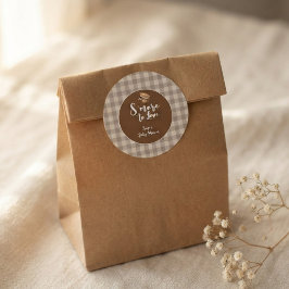 S'more to Love Rustic Gingham Baby Shower Runt Klistermärke