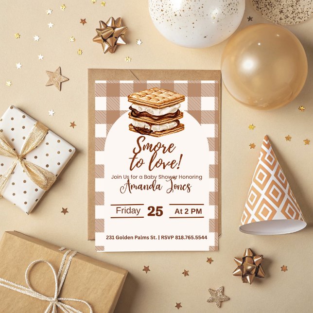 S'mores Baby Shower Inbjudan  (S'mores Baby Shower Invitation )
