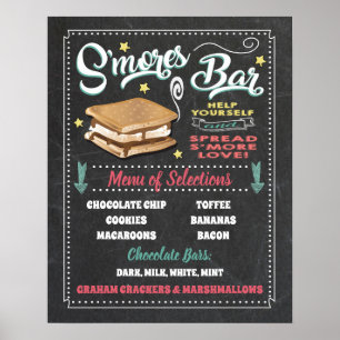 S'mores Bar Meny Party skylt