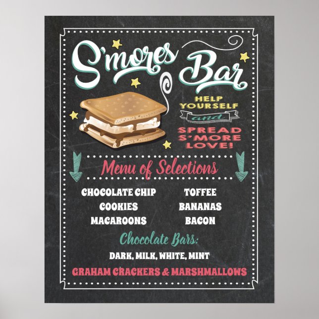 S'mores Bar Meny Party Skylt (Framsidan)