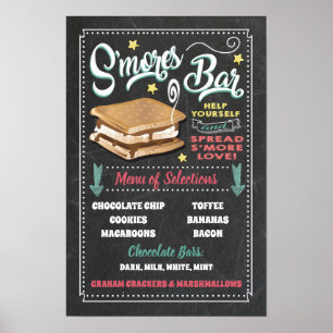 S'mores Bar Meny Party skylt