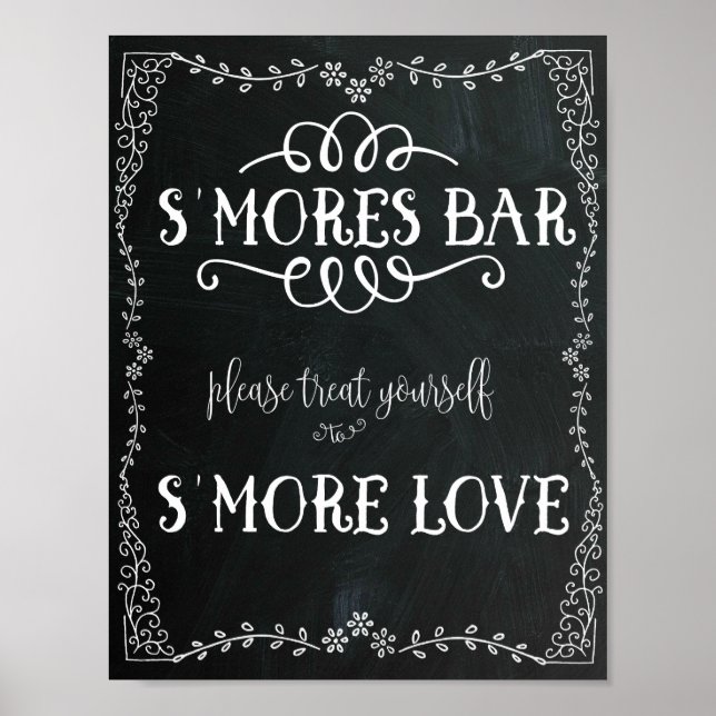 S'Mores Bar skylt Bröllopsdekoration Poster (Framsidan)