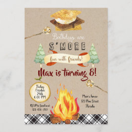 Smores Birthday Invitation, S'mores Invitation Inbjudningar
