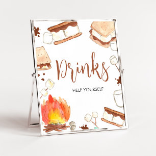 S'mores Camping Baby Shower Drinks Poster