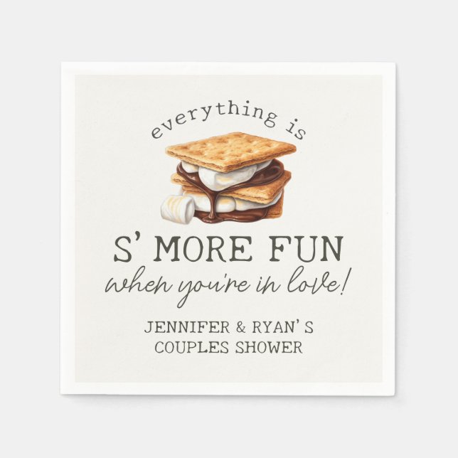 S'mores Fall Bonfire Outdoor Par Shower Pappersservett (Framsidan)