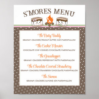 S'Mores gender visar babyduschbondemeny Poster