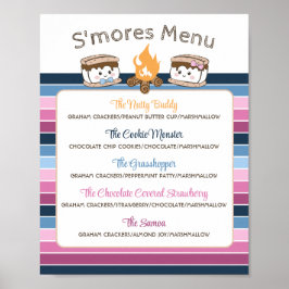 S'Mores gender visar den redigerbara menyn party Poster