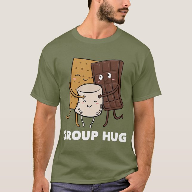 Smores Group Hug Marshmallow Chocolate T Shirt (Framsida)