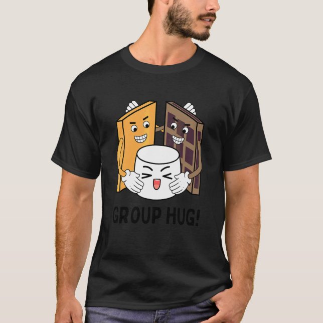 S'mores Grupp Knuff Camping Choklad Marshmallows 1 T Shirt (Framsida)