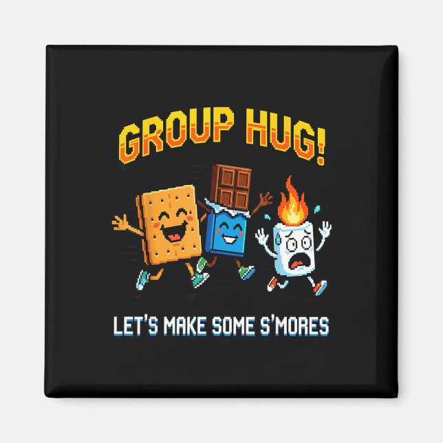 Smores gruppkram rolig gamer marshmallow älskare magnet (Framsidan)
