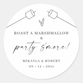 Smores Kit Favor Labels Bröllopsfest Gift Runt Klistermärke