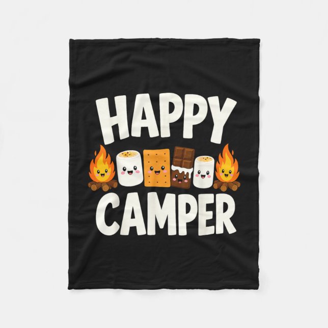 S'mores lägereld camping  fleecefilt (Framsidan)