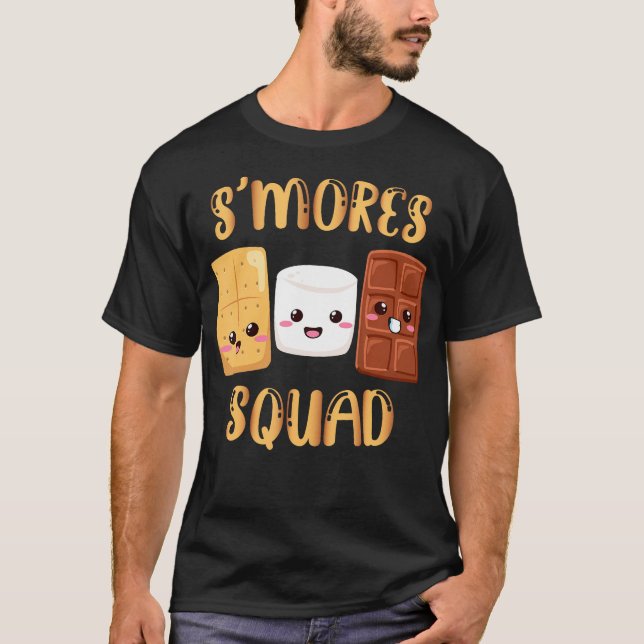 S'Mores Marshmallow Funny Smores Squad Camping Ca T Shirt (Framsida)