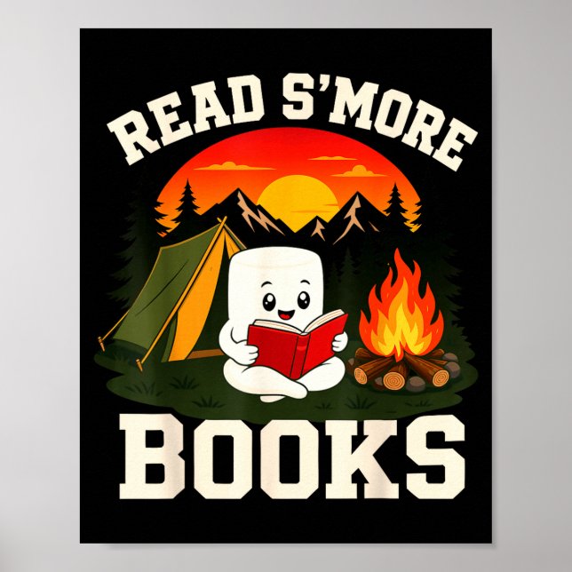 S'mores-marshmallow läsning lägereld  poster (Framsidan)