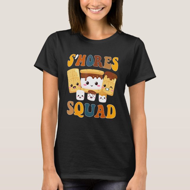S'mores-marshmallows  Smores-sällskapet Camping Ca T Shirt (Framsida)
