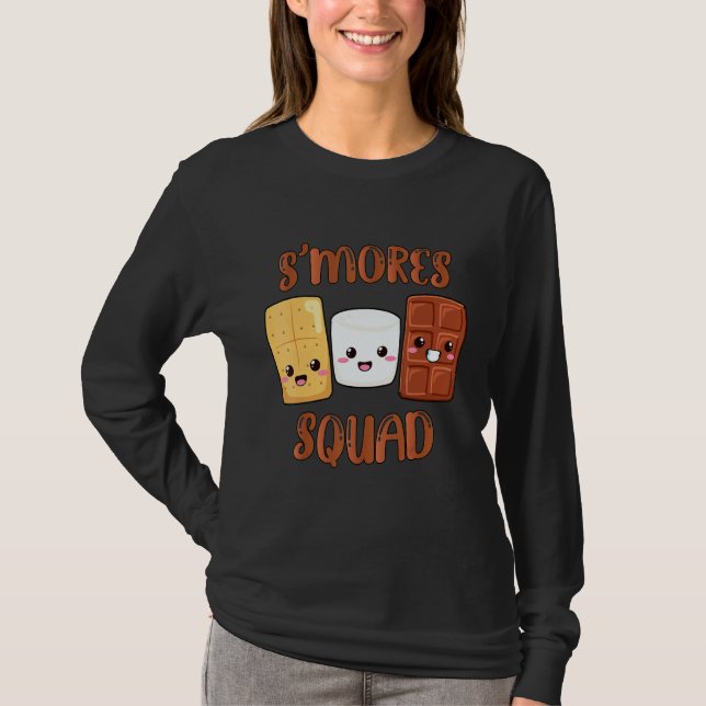 S'mores Marshmallows  Smores Squad Camping Campfir T Shirt (Framsida)