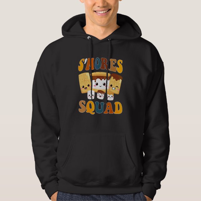 S'mores Marshmallows  Smores Squad Camping Lägerel Hoodie (Framsida)