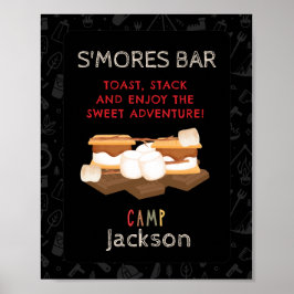 Smores Pub Camping Födelsedagsfest Sign Poster