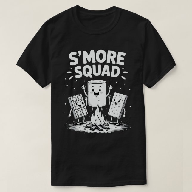 S'mores Squad Camping Campfire Cute Marshmallow T Shirt (Design framsida)