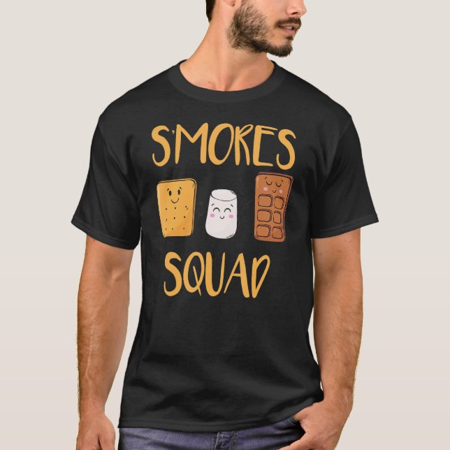 S'mores Squad Marshmallow Camping Campfire Smores T Shirt (Framsida)